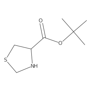 Tert-butyl 1,3-thiazolidine-4-carboxylate结构式