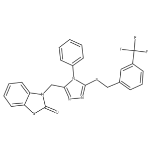 3-((4-phenyl-5-((3-(trifluoromethyl)benzyl)thio)-4H-1,2,4-triazol-3-yl)methyl)benzo[d]thiazol-2(3H)-one Structure