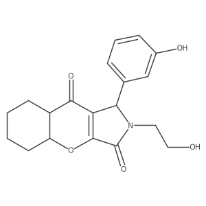 2-(2-hydroxyethyl)-1-(3-hydroxyphenyl)-4a,5,6,7,8,8a-hexahydro-1H-chromeno[2,3-c]pyrrole-3,9-dione结构式