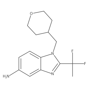 2-(1,1-Difluoroethyl)-1-(tetrahydro-2H-pyran-4-ylmethyl)-1H-benzimidazol-5-amine Structure
