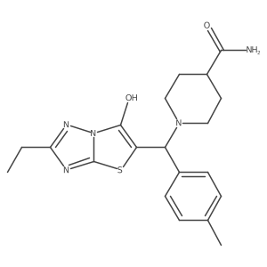 1-((2-Ethyl-6-hydroxythiazolo[3,2-b][1,2,4]triazol-5-yl)(p-tolyl)methyl)piperidine-4-carboxamide结构式