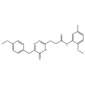 2-{[5-hydroxy-6-(4-methoxybenzyl)-1,2,4-triazin-3-yl]sulfanyl}-N-(2-methoxy-5-methylphenyl)acetamide Structure