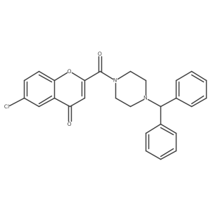 6-chloro-2-{[4-(diphenylmethyl)piperazin-1-yl]carbonyl}-4H-chromen-4-one Structure