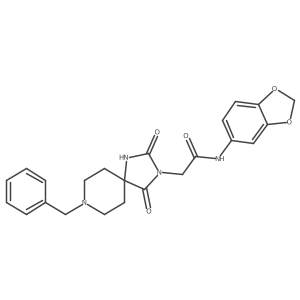 N-(1,3-benzodioxol-5-yl)-2-(8-benzyl-2,4-dioxo-1,3,8-triazaspiro[4.5]dec-3-yl)acetamide结构式