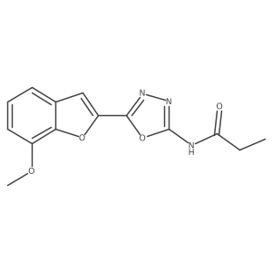 N-(5-(7-methoxybenzofuran-2-yl)-1,3,4-oxadiazol-2-yl)propionamide结构式