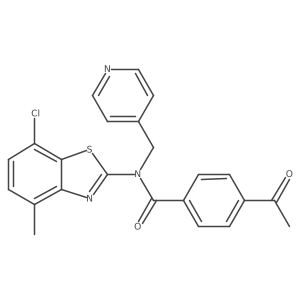 4-acetyl-N-(7-chloro-4-methylbenzo[d]thiazol-2-yl)-N-(pyridin-4-ylmethyl)benzamide Structure