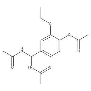 4-[Bis(acetylamino)methyl]-2-ethoxyphenyl acetate结构式