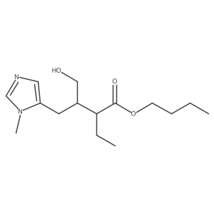 butyl (2S,3R)-2-ethyl-3-(hydroxymethyl)-4-(3-methylimidazol-4-yl)butanoate结构式