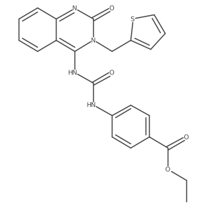 (E)-ethyl 4-(3-(2-oxo-3-(thiophen-2-ylmethyl)-2,3-dihydroquinazolin-4(1H)-ylidene)ureido)benzoate Structure