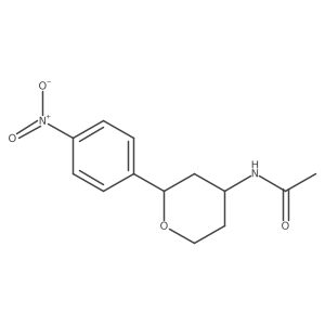 rac-N-((2R,4S)-2-(4-nitrophenyl)tetrahydro-2H-pyran-4-yl)acetamide结构式