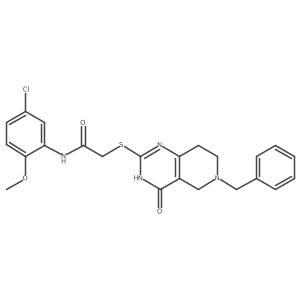 2-((6-benzyl-4-oxo-3,4,5,6,7,8-hexahydropyrido[4,3-d]pyrimidin-2-yl)thio)-N-(5-chloro-2-methoxyphenyl)acetamide结构式