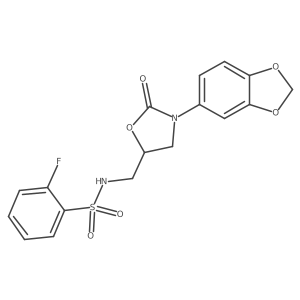 N-((3-(benzo[d][1,3]dioxol-5-yl)-2-oxooxazolidin-5-yl)methyl)-2-fluorobenzenesulfonamide Structure