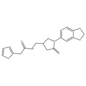 N-((1-(benzo[d][1,3]dioxol-5-yl)-5-oxopyrrolidin-3-yl)methyl)-2-(thiophen-2-yl)acetamide Structure