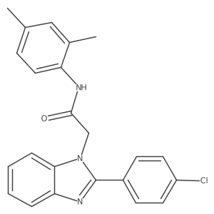 2-[2-(4-chlorophenyl)-1H-1,3-benzimidazol-1-yl]-N-(2,4-dimethylphenyl)acetamide Structure