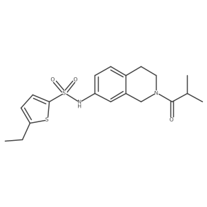 5-ethyl-N-(2-isobutyryl-1,2,3,4-tetrahydroisoquinolin-7-yl)thiophene-2-sulfonamide结构式