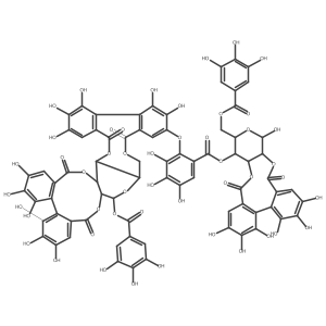 [(10R,11R,13R,14R,15S)-3,4,5,11,20,21,22-heptahydroxy-8,17-dioxo-13-[(3,4,5-trihydroxybenzoyl)oxymethyl]-9,12,16-trioxatetracyclo[16.4.0.02,7.010,15]docosa-1(22),2,4,6,18,20-hexaen-14-yl] 3,4,5-trihydroxy-2-[[(1R,2S,19R,20S,22R)-7,8,9,12,13,14,29,30,33,34,35-undecahydroxy-4,17,25,38-tetraoxo-20-(3,4,5-trihydroxybenzoyl)oxy-3,18,21,24,39-pentaoxaheptacyclo[20.17.0.02,19.05,10.011,16.026,31.032,37]nonatriaconta-5,7,9,11,13,15,26,28,30,32,34,36-dodecaen-28-yl]oxy]benzoate Structure