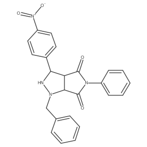 1-benzyl-3-(4-nitrophenyl)-5-phenyltetrahydropyrrolo[3,4-c]pyrazole-4,6(2H,5H)-dione结构式
