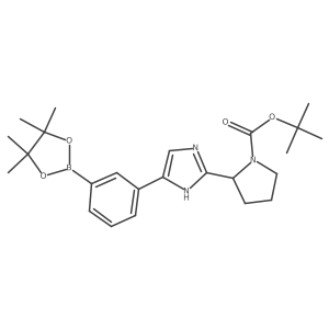 (S)-tert-butyl 2-(5-(3-(4,4,5,5-tetramethyl-1,3,2-dioxaborolan-2-yl)phenyl)-1H-imidazol-2-yl)pyrrolidine-1-carboxylate Structure