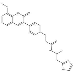 N-[2-(2-furyl)-1-methylethyl]-2-[4-(8-methoxy-2-oxo-2H-chromen-3-yl)phenoxy]acetamide结构式