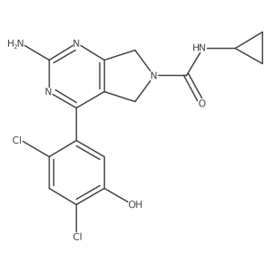 2-Amino-N-cyclopropyl-4-(2,4-dichloro-5-hydroxyphenyl)-5,7-dihydro-6H-pyrrolo[3,4-d]pyrimidine-6-carboxamide结构式