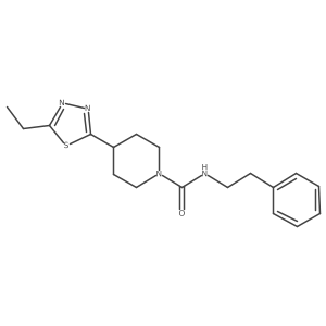 4-(5-ethyl-1,3,4-thiadiazol-2-yl)-N-phenethylpiperidine-1-carboxamide结构式
