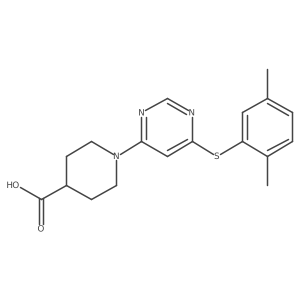 1-{6-[(2,5-Dimethylphenyl)sulfanyl]pyrimidin-4-yl}piperidine-4-carboxylic acid结构式