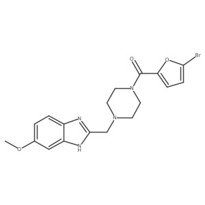 (5-bromofuran-2-yl)(4-((5-methoxy-1H-benzo[d]imidazol-2-yl)methyl)piperazin-1-yl)methanone Structure