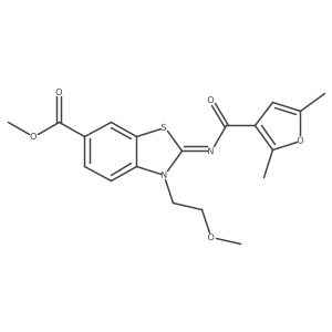 (E)-methyl 2-((2,5-dimethylfuran-3-carbonyl)imino)-3-(2-methoxyethyl)-2,3-dihydrobenzo[d]thiazole-6-carboxylate Structure