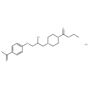 Ethyl 4-(3-(4-acetylphenoxy)-2-hydroxypropyl)piperazine-1-carboxylate hydrochloride结构式