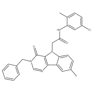 2-(3-benzyl-8-fluoro-4-oxo-3,4-dihydro-5H-pyrimido[5,4-b]indol-5-yl)-N-(5-chloro-2-methylphenyl)acetamide Structure