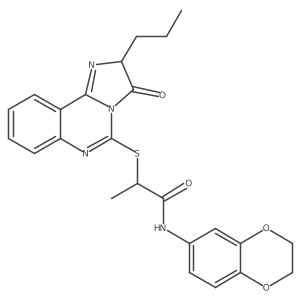 N-(2,3-dihydro-1,4-benzodioxin-6-yl)-2-[(3-oxo-2-propyl-2,3-dihydroimidazo[1,2-c]quinazolin-5-yl)thio]propanamide结构式