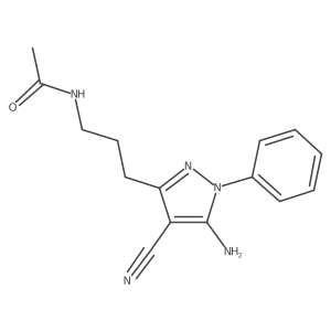 N-[3-(5-amino-4-cyano-1-phenylpyrazol-3-yl)propyl]acetamide Structure