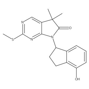 7-[(1S)-2,3-Dihydro-4-hydroxy-1H-inden-1-yl]-5,7-dihydro-5,5-dimethyl-2-(methylthio)-6H-pyrrolo[2,3-d]pyrimidin-6-one Structure
