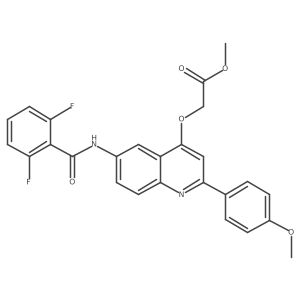 Methyl 2-((6-(2,6-difluorobenzamido)-2-(4-methoxyphenyl)quinolin-4-yl)oxy)acetate结构式
