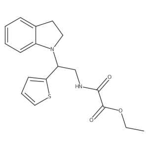 Ethyl 2-((2-(indolin-1-yl)-2-(thiophen-2-yl)ethyl)amino)-2-oxoacetate结构式