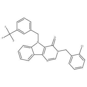3-(2-chlorobenzyl)-5-(3-(trifluoromethyl)benzyl)-3H-pyrimido[5,4-b]indol-4(5H)-one结构式