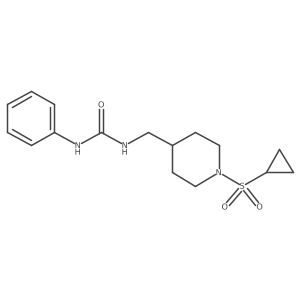1-((1-(Cyclopropylsulfonyl)piperidin-4-yl)methyl)-3-phenylurea结构式