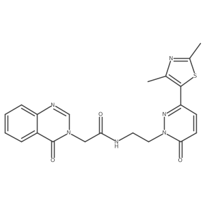 N-(2-(3-(2,4-dimethylthiazol-5-yl)-6-oxopyridazin-1(6H)-yl)ethyl)-2-(4-oxoquinazolin-3(4H)-yl)acetamide结构式