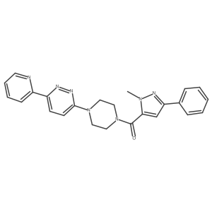 (1-methyl-3-phenyl-1H-pyrazol-5-yl)(4-(6-(pyridin-2-yl)pyridazin-3-yl)piperazin-1-yl)methanone Structure