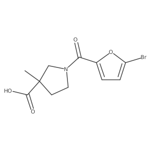 1-(5-Bromofuran-2-carbonyl)-3-methylpyrrolidine-3-carboxylic acid Structure