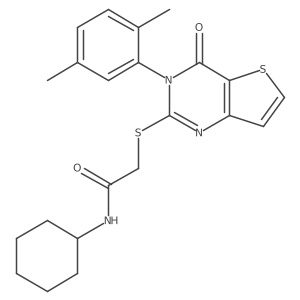 N-cyclohexyl-2-{[3-(2,5-dimethylphenyl)-4-oxo-3,4-dihydrothieno[3,2-d]pyrimidin-2-yl]sulfanyl}acetamide Structure