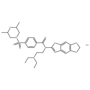 N-([1,3]dioxolo[4',5':4,5]benzo[1,2-d]thiazol-6-yl)-N-(2-(diethylamino)ethyl)-4-((2,6-dimethylmorpholino)sulfonyl)benzamide hydrochloride Structure