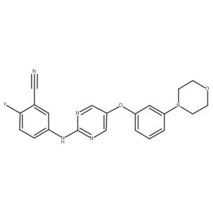 2-Fluoro-5-[[5-[3-(4-morpholinyl)phenoxy]-2-pyrimidinyl]amino]benzonitrile Structure