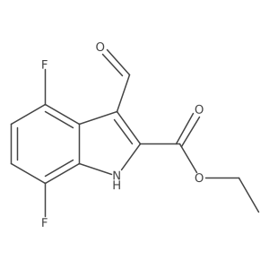 Ethyl 4,7-difluoro-3-formyl-1H-indole-2-carboxylate结构式