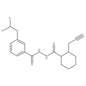 N'-[3-(difluoromethoxy)benzoyl]-1-(prop-2-yn-1-yl)piperidine-2-carbohydrazide结构式
