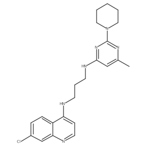 N-(7-chloroquinolin-4-yl)-N'-(6-methyl-2-piperidin-1-ylpyrimidin-4-yl)propane-1,3-diamine结构式