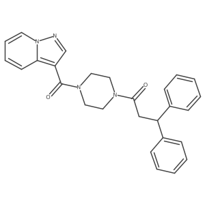 3,3-Diphenyl-1-(4-(pyrazolo[1,5-a]pyridine-3-carbonyl)piperazin-1-yl)propan-1-one Structure