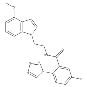 5-fluoro-N-[2-(4-methoxy-1H-indol-1-yl)ethyl]-2-(1H-1,2,3,4-tetraazol-1-yl)benzamide Structure
