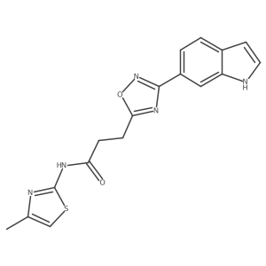 3-[3-(1H-indol-6-yl)-1,2,4-oxadiazol-5-yl]-N-(4-methyl-1,3-thiazol-2-yl)propanamide结构式