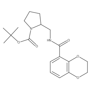 tert-Butyl 2-((2,3-dihydrobenzo[b][1,4]dioxine-5-carboxamido)methyl)pyrrolidine-1-carboxylate Structure